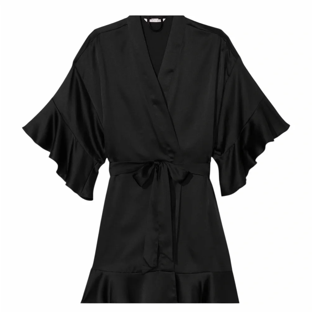 Victoria’s Secret Luxurious Flounce Satin Tie-Waist Robe - NWT XS/S XS/P
